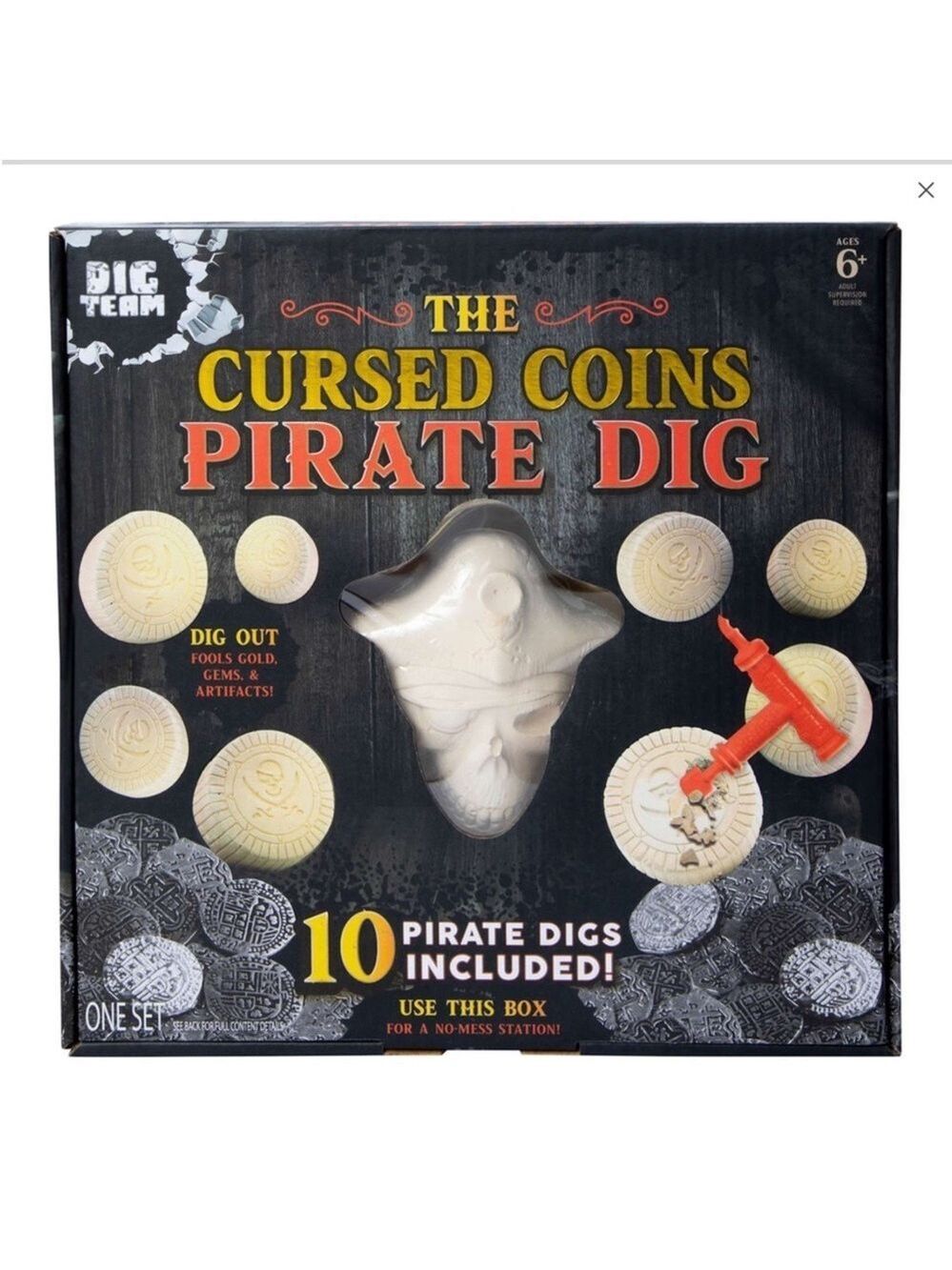 The Cursed Coins Pirate Dig Play Set – 10 Digs Treasure Kit (New)